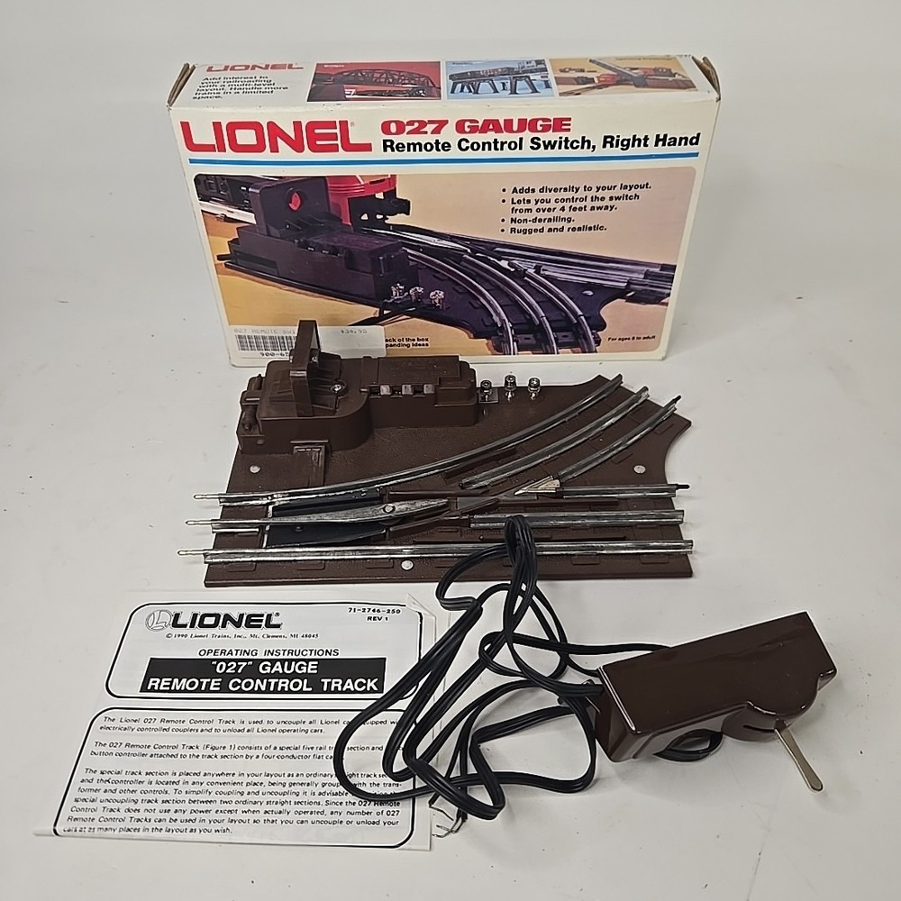 LIONEL O-27 6-5122 RIGHT REMOTE CONTROL SWITCH IN BOX - W CONTROLLER‎ - EX+